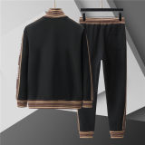 5A Men Breathable Cotton Sports Set Stand Collar Jacket Pant Suit