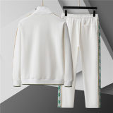 5A Men Breathable Cotton Sports Set Stand Collar Jacket Pant Suit