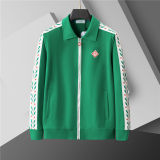 5A Men Breathable Cotton Sports Set Lapel Jacket Pant Suit