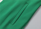 5A Men Breathable Cotton Sports Set Lapel Jacket Pant Suit