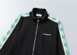 5A Men Breathable Cotton Sports Set Stand Collar Jacket Pant Suit