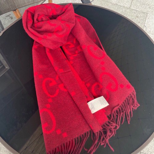5A Women's GG Winter Warm Tassel Scarf Red