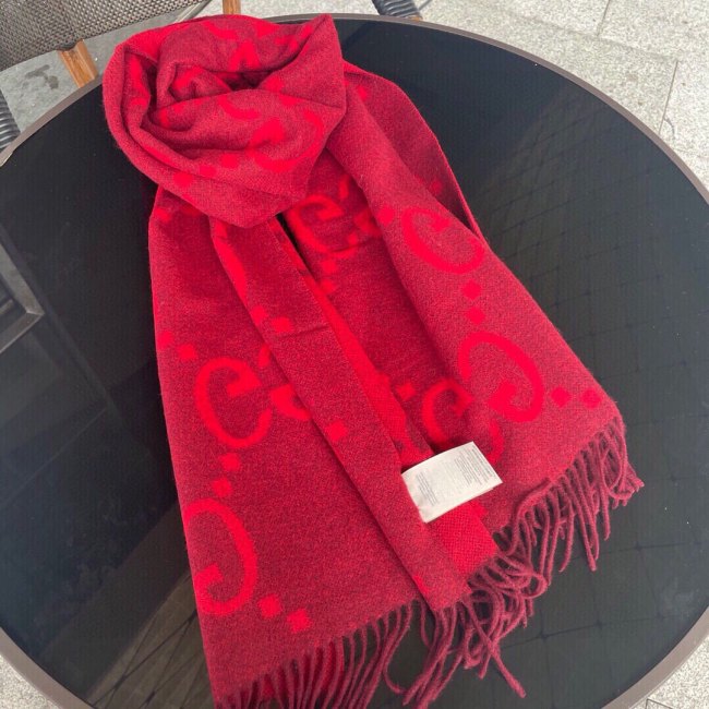 5A Women's GG Winter Warm Tassel Scarf Red