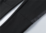 5A Men Breathable Cotton Sports Set Hooded Jacket Pant Suit