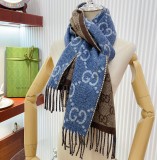 5A Unisex GG Winter Tassel Scarf Blue