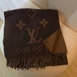 5A Women's Winter Double-Sided Jacquard Logo Tassel Scarf Brown