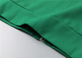 5A Men Breathable Cotton Sports Set Lapel Jacket Pant Suit
