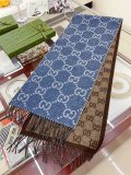 5A Unisex GG Winter Tassel Scarf Blue