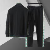 5A Men Breathable Cotton Sports Set Stand Collar Jacket Pant Suit