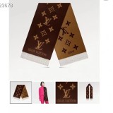 5A Women's Winter Double-Sided Jacquard Logo Tassel Scarf Brown