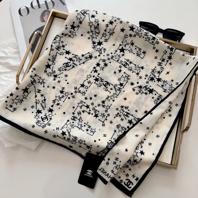 5A Women's Silk Scarves White