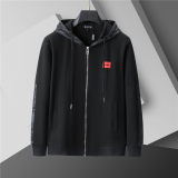 5A Men Breathable Cotton Sports Set Hooded Jacket Pant Suit