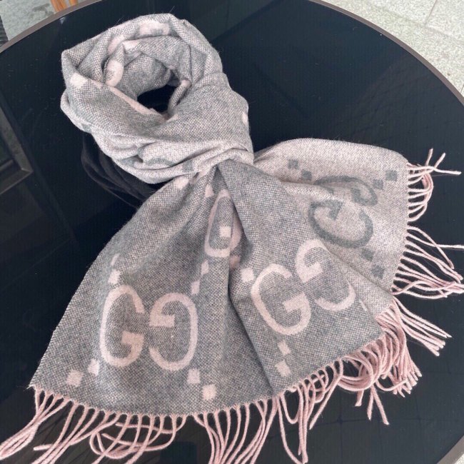 5A Women's GG Winter Warm Tassel Scarf Grey