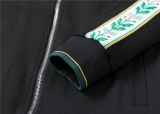 5A Men Breathable Cotton Sports Set Stand Collar Jacket Pant Suit