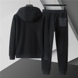5A Men Breathable Cotton Sports Set Hooded Jacket Pant Suit