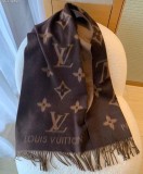 5A Women's Winter Double-Sided Jacquard Logo Tassel Scarf Brown