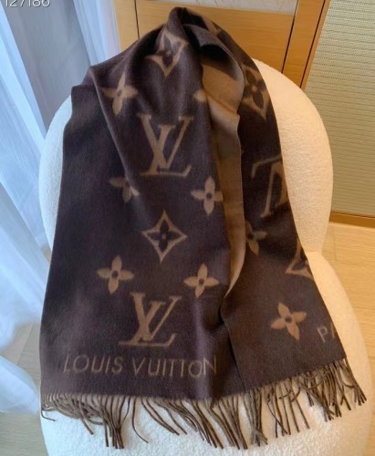 5A Women's Winter Double-Sided Jacquard Logo Tassel Scarf Brown