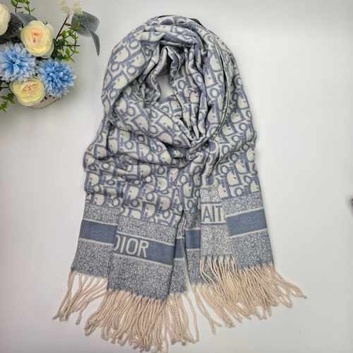 5A Women's Winter Classic Tassel Scarf Blue