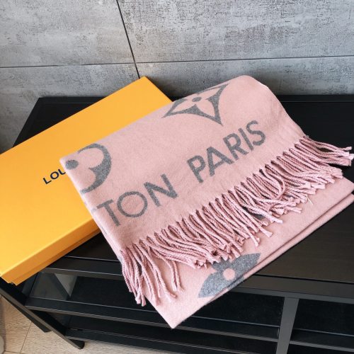 5A Women's Winter Double-Sided Jacquard Logo Tassel Scarf