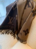 5A Women's Winter Double-Sided Jacquard Logo Tassel Scarf Brown
