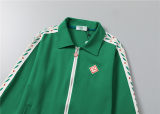 5A Men Breathable Cotton Sports Set Lapel Jacket Pant Suit