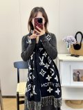 5A Women's Winter Double-Sided Jacquard Logo Tassel Scarf