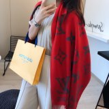 5A Women's Winter Double-Sided Jacquard Logo Tassel Scarf