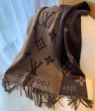 5A Women's Winter Double-Sided Jacquard Logo Tassel Scarf Brown