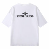 Men's Embroidery Logo Cotton Loose T-Shirt White