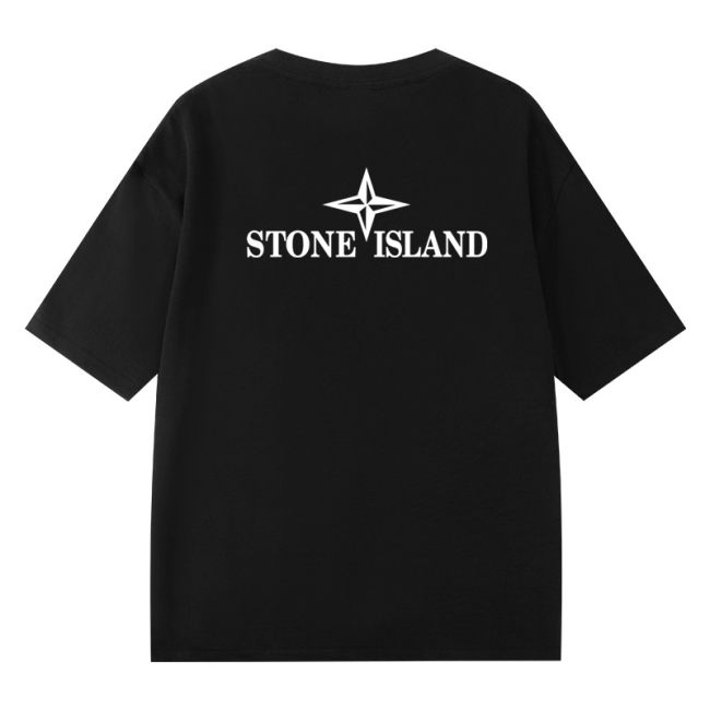 Men's Embroidery Logo Cotton Loose T-Shirt