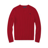 5A Adult Men's Long-Sleeve Cable-Knit Cotton Sweater 6005