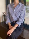 5A Unisex Fit Striped Stretch Poplin Classic Long-Sleeve Shirt 2214