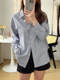 5A Unisex Fit Striped Stretch Poplin Classic Long-Sleeve Shirt 2214
