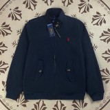 5A Unisex Bedford Twill Zip-Up Jacket – Classic Stand Collar, Red Pony Logo, Vintage Style
