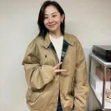 5A Unisex Bedford Twill Zip-Up Jacket – Classic Stand Collar, Red Pony Logo, Vintage Style