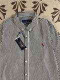 5A Unisex Fit Striped Stretch Poplin Classic Long-Sleeve Shirt 2214