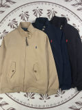5A Unisex Bedford Twill Zip-Up Jacket – Classic Stand Collar, Red Pony Logo, Vintage Style