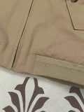 5A Unisex Bedford Twill Zip-Up Jacket – Classic Stand Collar, Red Pony Logo, Vintage Style