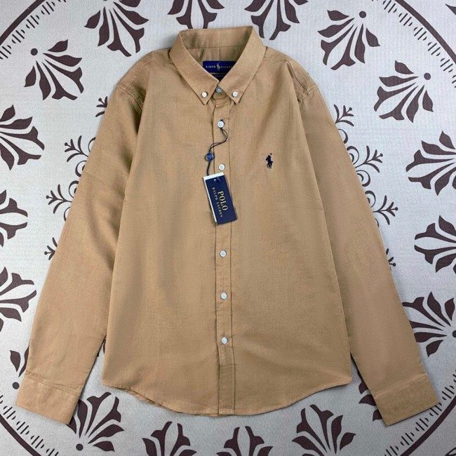5A Men's Linen Long Sleeve Button-down Shirt 2222