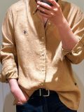 5A Men's Linen Long Sleeve Button-down Shirt 2222