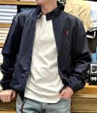 5A Unisex Bedford Twill Zip-Up Jacket – Classic Stand Collar, Red Pony Logo, Vintage Style