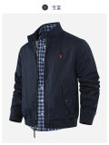 5A Unisex Bedford Twill Zip-Up Jacket – Classic Stand Collar, Red Pony Logo, Vintage Style