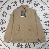 5A Unisex Bedford Twill Zip-Up Jacket – Classic Stand Collar, Red Pony Logo, Vintage Style