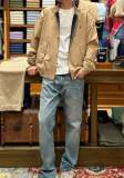 5A Unisex Bedford Twill Zip-Up Jacket – Classic Stand Collar, Red Pony Logo, Vintage Style