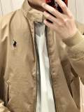 5A Unisex Bedford Twill Zip-Up Jacket – Classic Stand Collar, Red Pony Logo, Vintage Style