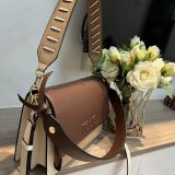 Original Audree Saffiano Medium Crossbody Bag Two-Tone Chain Strap Shoulder Bag