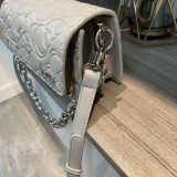 Original Audree Greta Small Leather Embossed Logo Crossbody Bag
