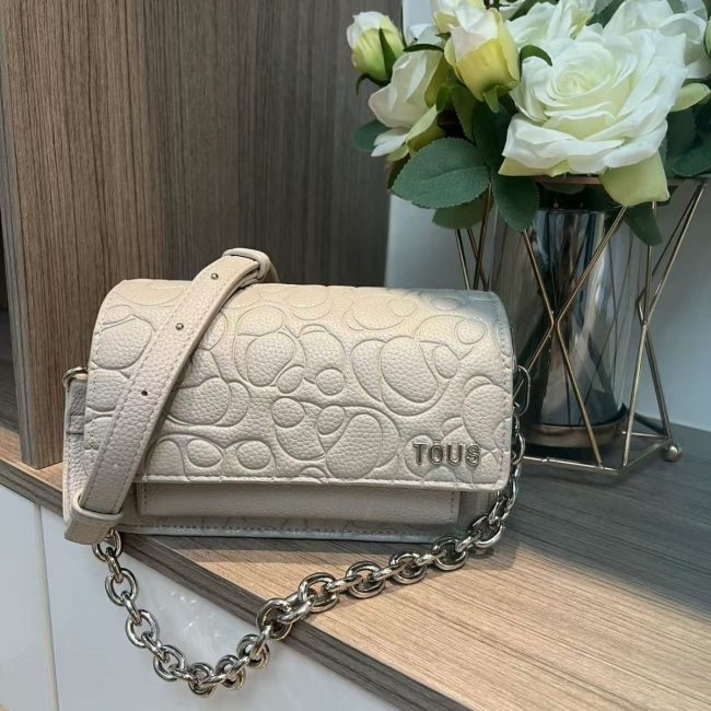 Original Audree Greta Small Leather Embossed Logo Crossbody Bag