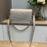 Original Audree Greta Small Leather Embossed Logo Crossbody Bag