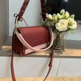 Original Audree Saffiano Medium Crossbody Bag Two-Tone Chain Strap Shoulder Bag